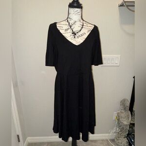 Classic Black V-Neck Women's Dress